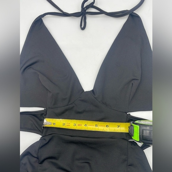 Black Stretch Halter Long Formal Beach to Resort Easy Fit Dress EUC Sz SM - Picture 9 of 13